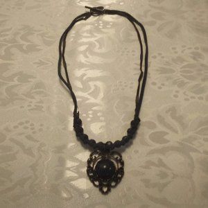 Nine West Vintage America Navy Leather Necklace